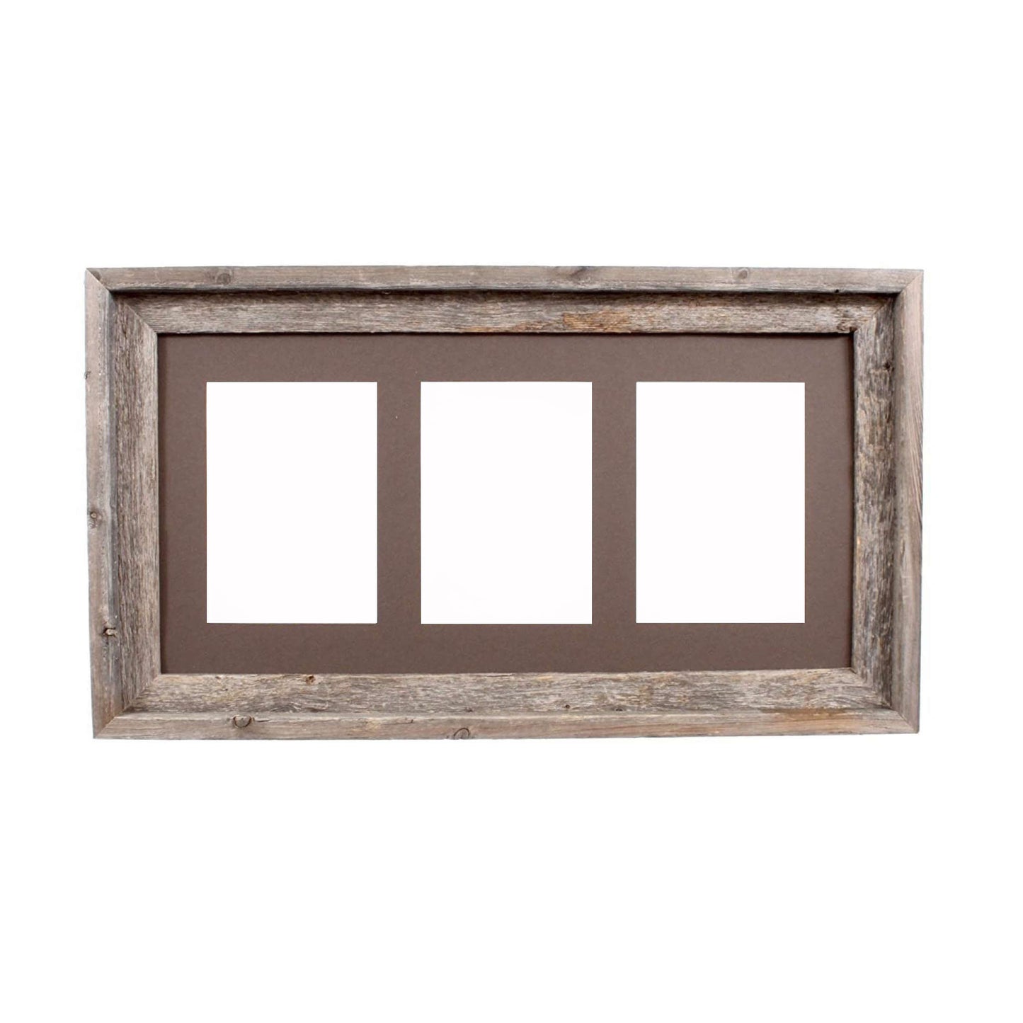 5" x 7" Gray Solid Wood Hanging Picture Frame with Mat