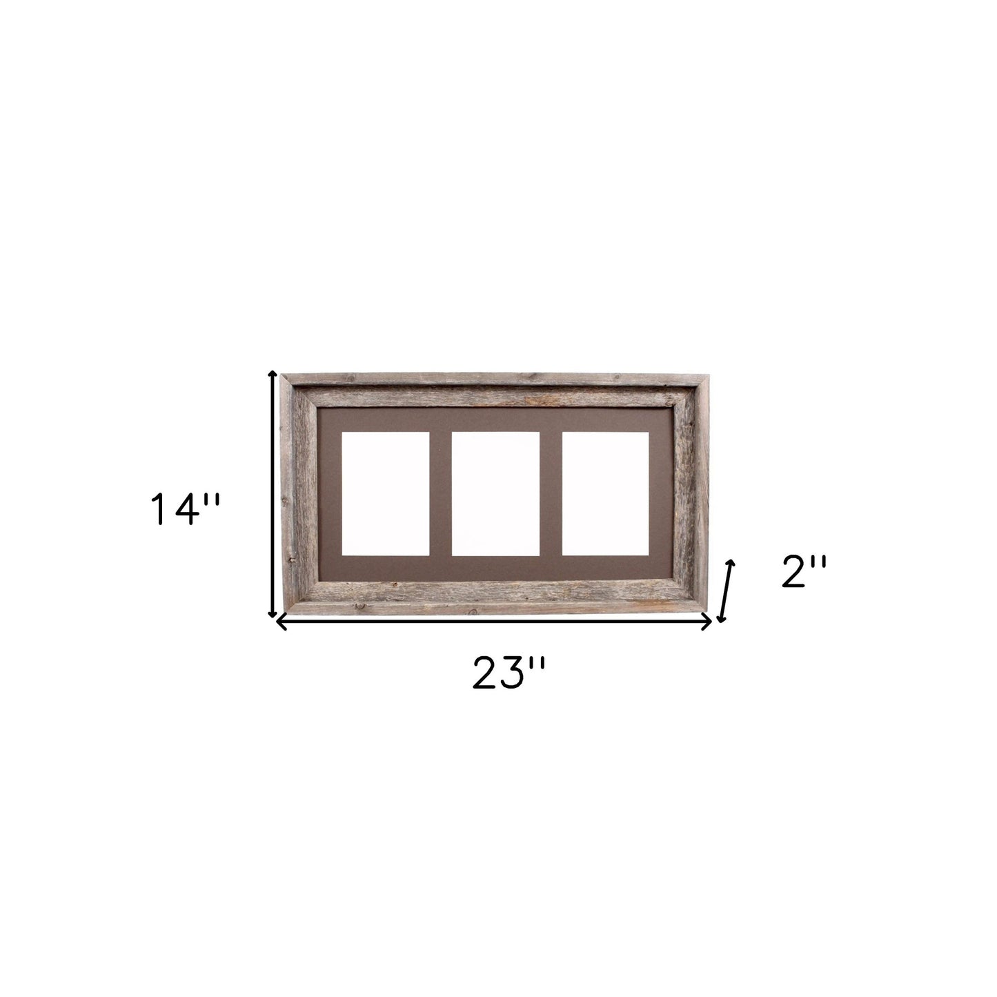 5" x 7" Gray Solid Wood Hanging Picture Frame with Mat