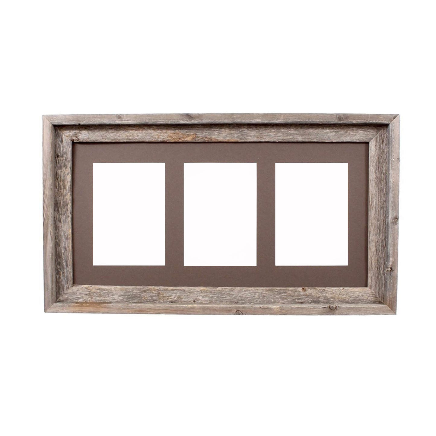 5" x 7" Gray Solid Wood Hanging Picture Frame with Mat
