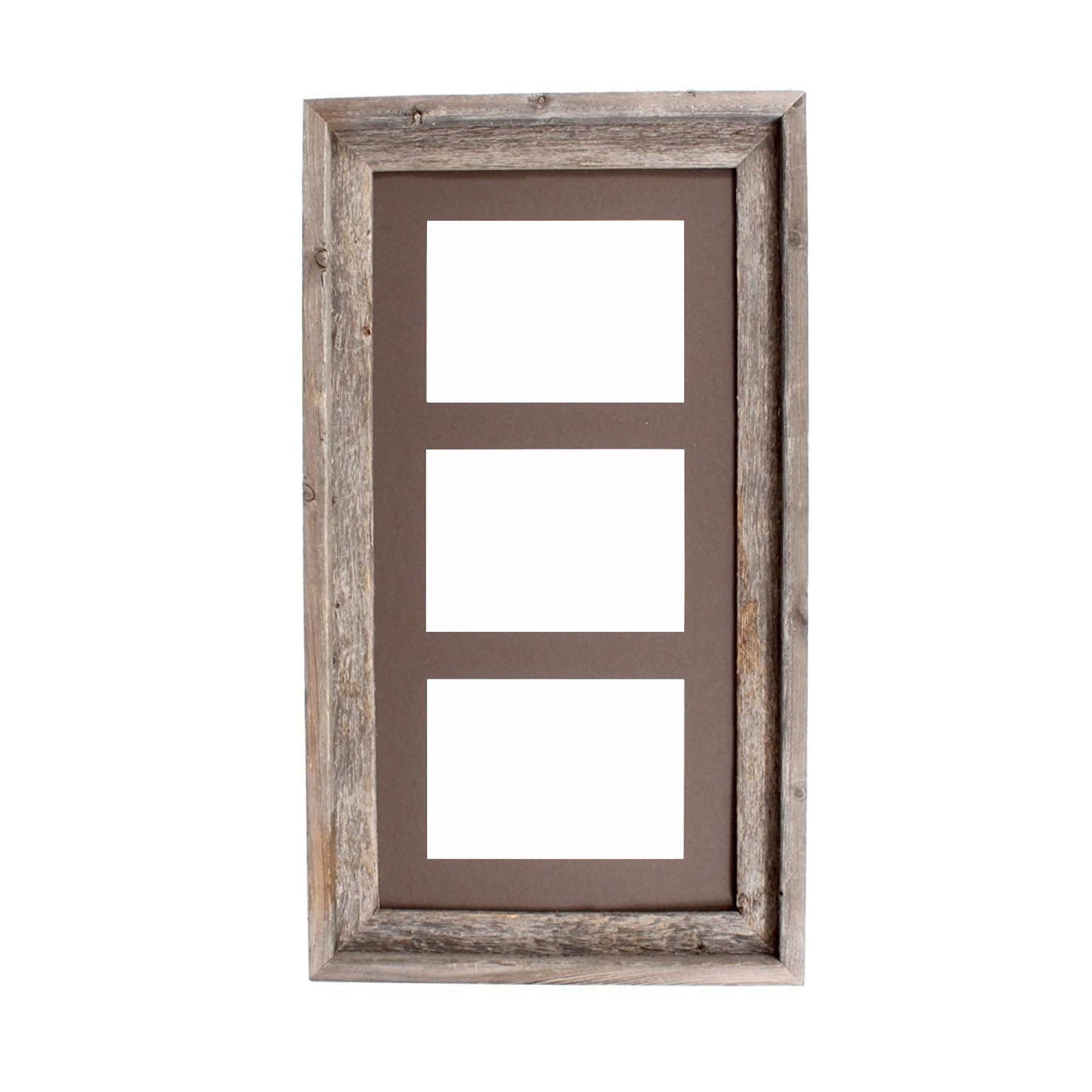 5" x 7" Gray Solid Wood Hanging Picture Frame with Mat